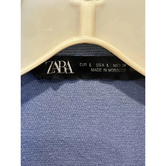 Zara Men's Blue Long Sleeve Button Down Corduroy Shirt Size Large - Picture 2 of 4